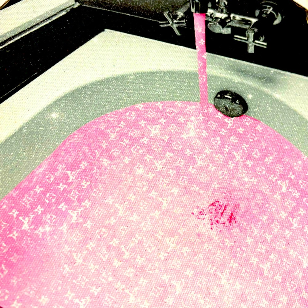 ✨NWT PINK LV ART BATHROOM DECOR SPARKLY  ✨
